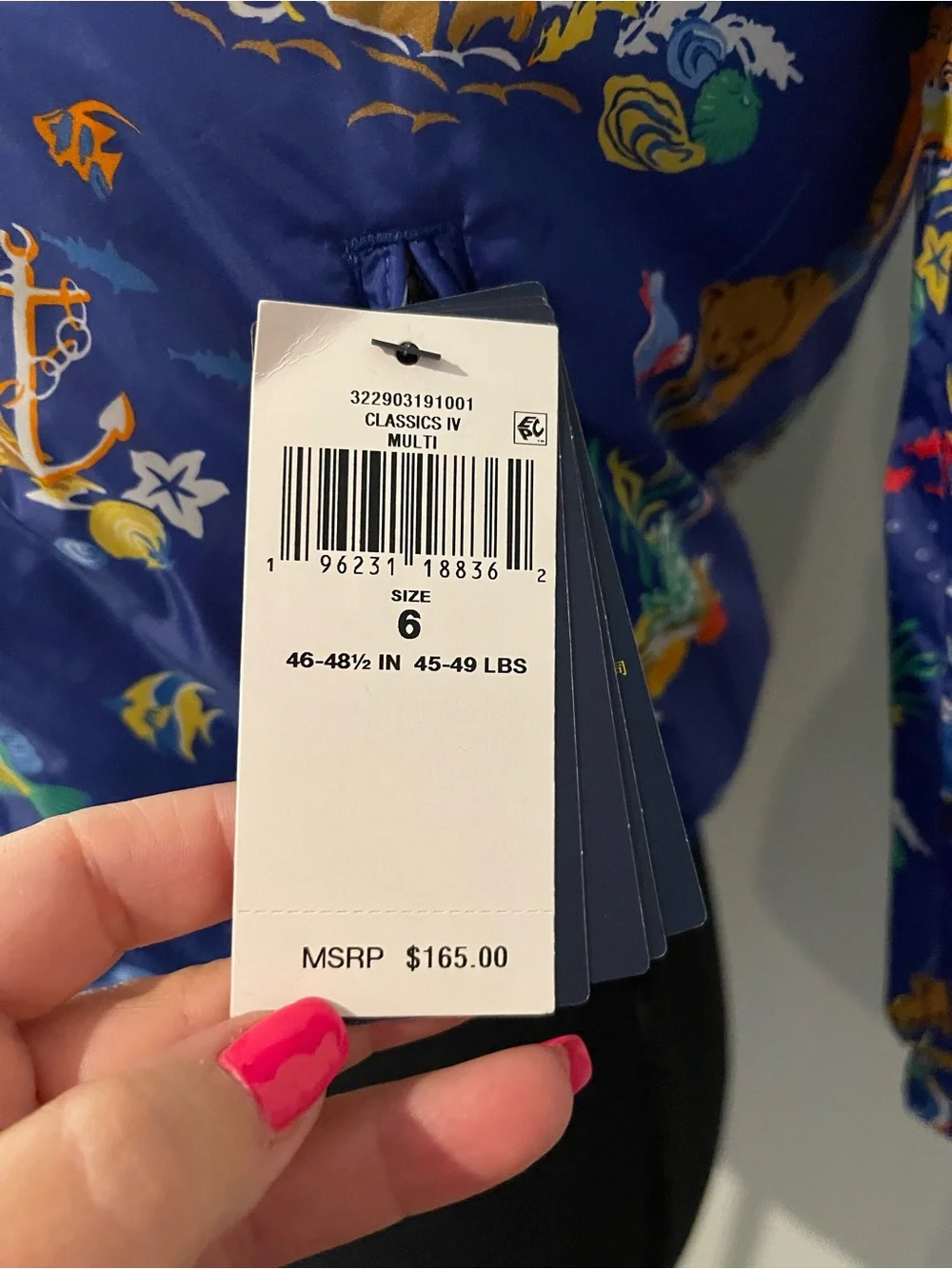 Ralph Lauren Navy Blue Kids' Tropical Sea Print jacket